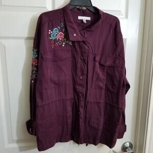 New‎ purple embroidered safari jacket plus